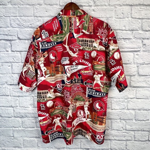Reyn Spooner MLB St Louis Cardinals World Series Button Red Short Sleeve Large - Picture 3 of 6